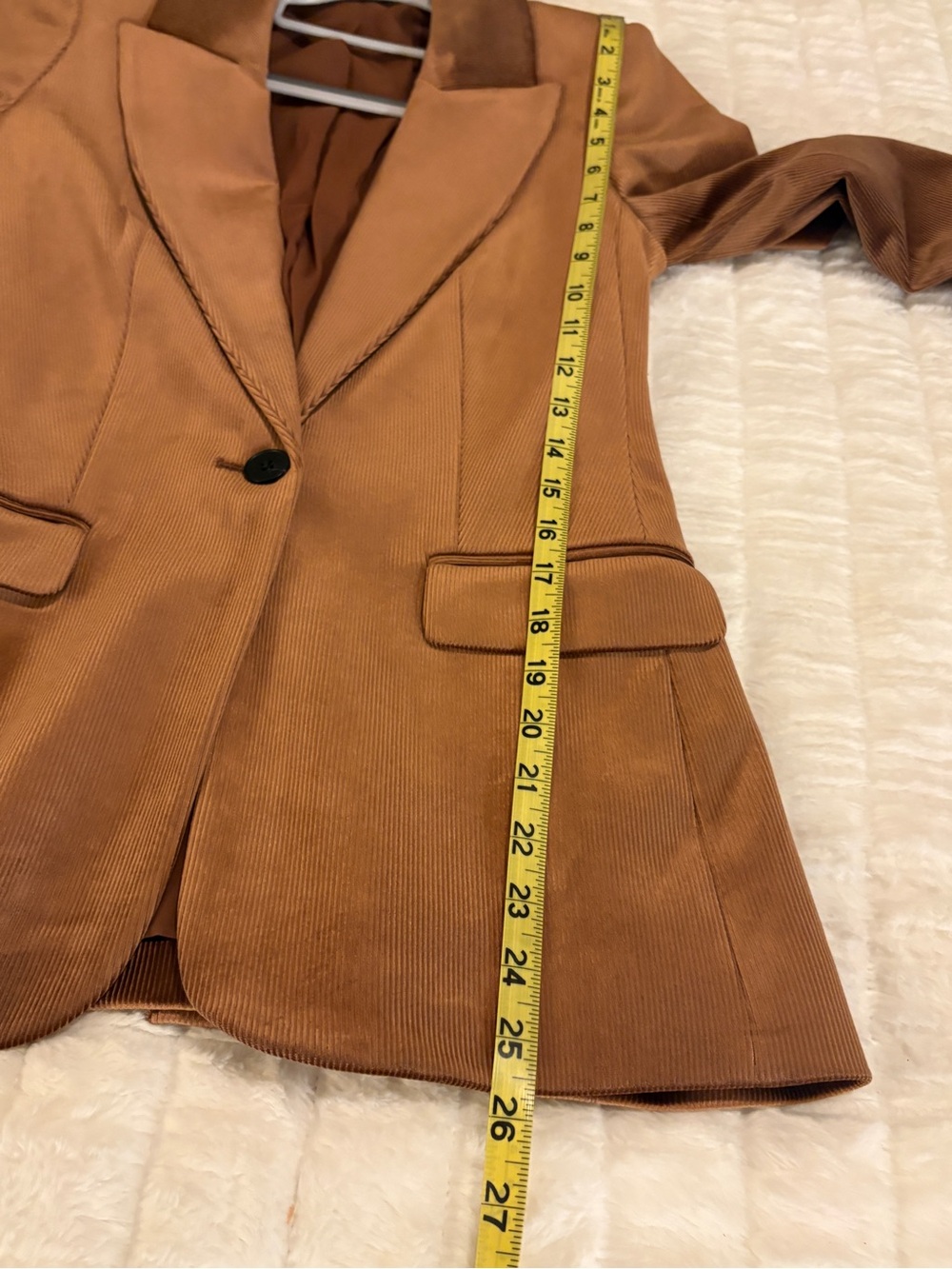 Express XS, 0 congac, rust Brown Tailored Blazer Jacket & shorts. Corduroy. - Picture 7 of 16